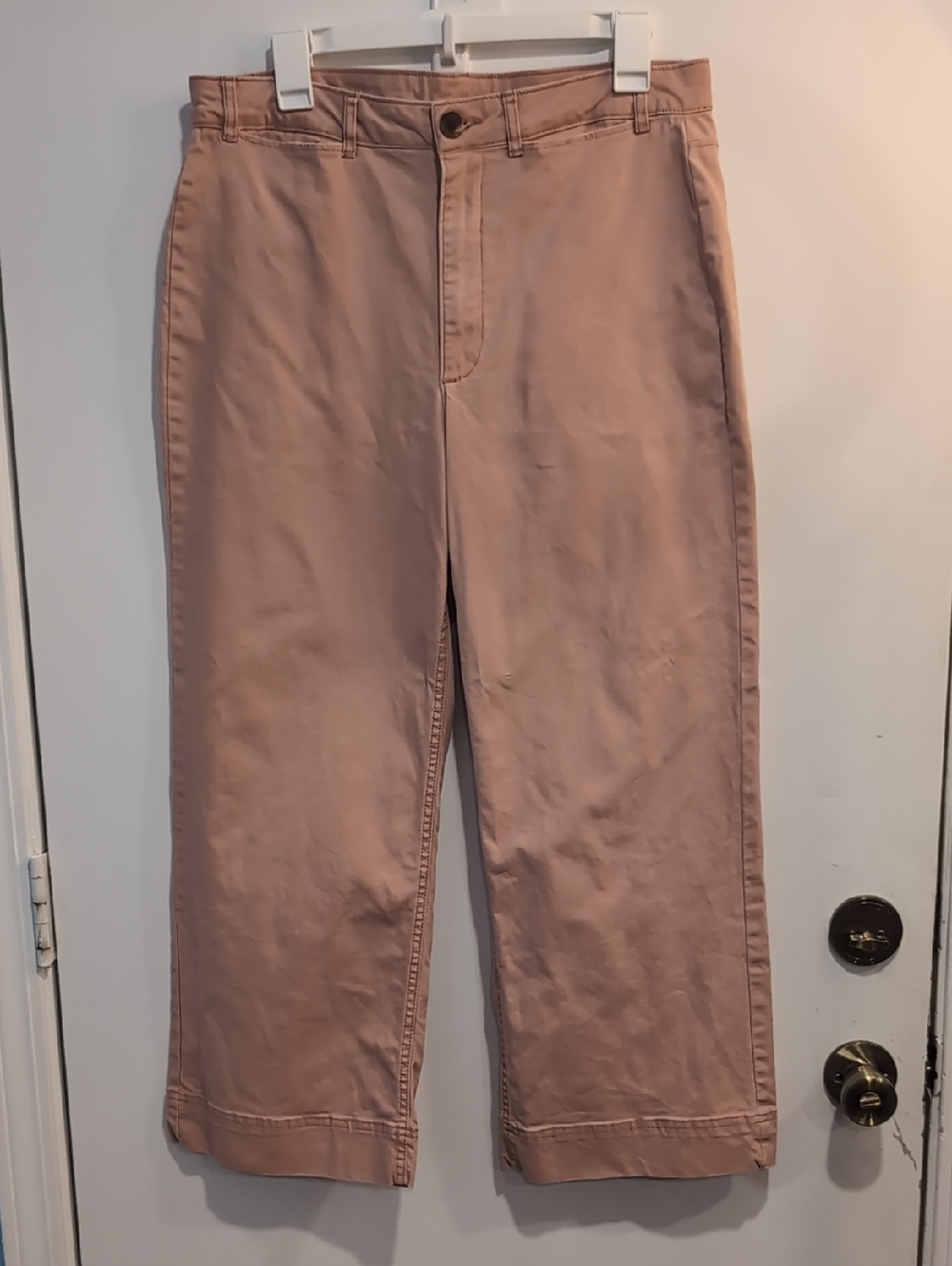 Old Navy Blush Pink Wide-Leg Pants Cropped Women's Size 12